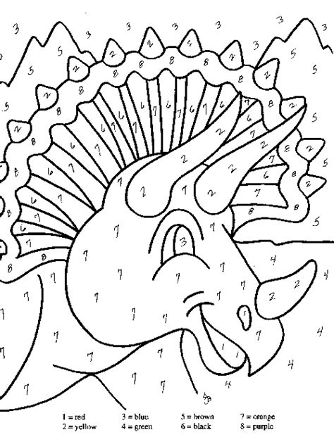 Dinosaurs Color By Number Coloring Pages Free Printable Dinosaur Colour By Numbers - Dinosaur Colour By Numbers
