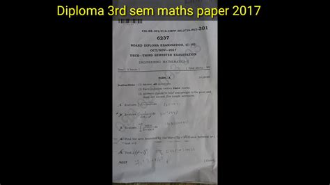 Diploma 3rd Sem Ec Question Papers For