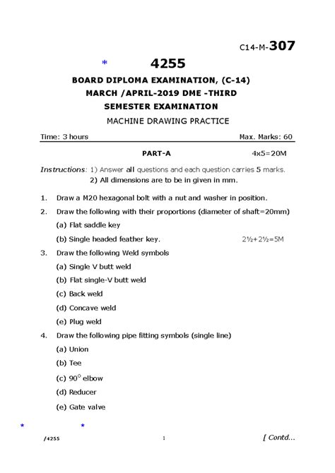 Diploma 4 Sem Machine Drawing