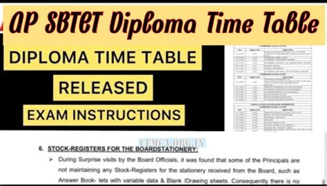 diploma 4th sem exam time table