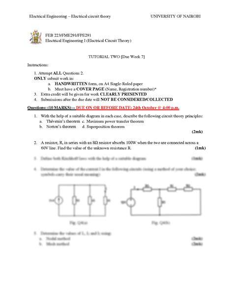 diploma electrical circuit theory