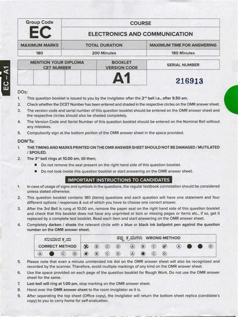 diploma electronics communication question paper with answer