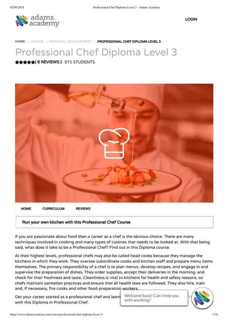 diploma in professional chef practice eit