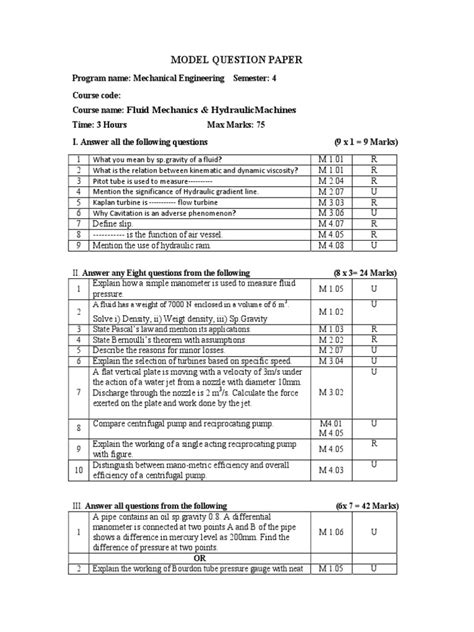 Diploma Mechanical Engineering Question Paper