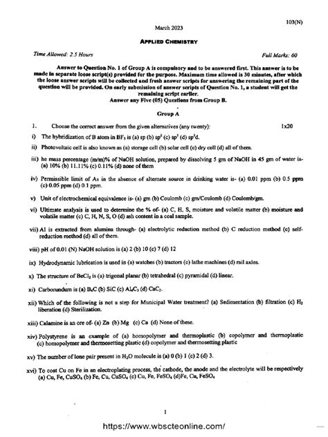 Full Download Diploma 1St Sem Applied Science Model Question Paper Pdf 