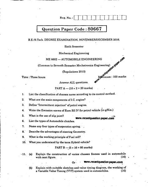 Full Download Diploma Automobile Engineering Question Papers 