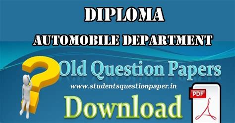 Full Download Diploma Automobile Engineering Question Papers 