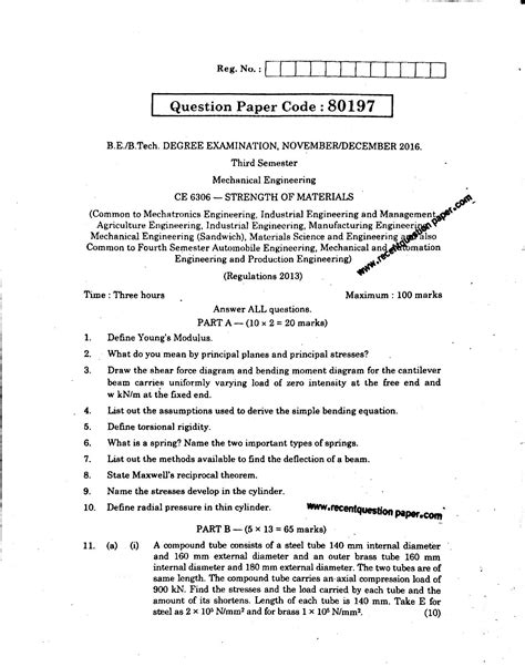 Full Download Diploma Civil Strength Of Material Question Papers 