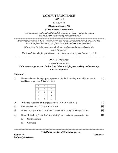 Read Online Diploma Computer Science Question Paper 
