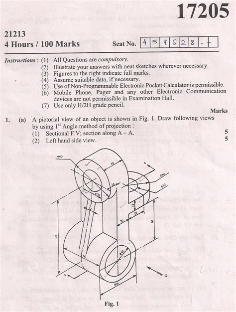 Read Diploma Engineering Drawing Question Paper 