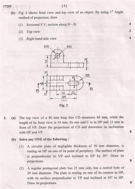 Read Diploma First Semester Engineering Drawing Questions Paper 