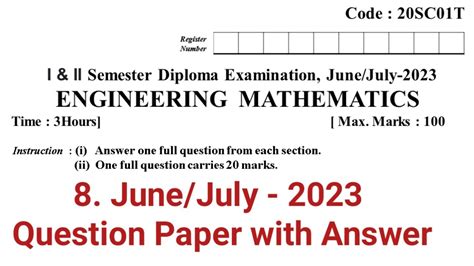 Read Online Diploma Mathematics Question Paper 