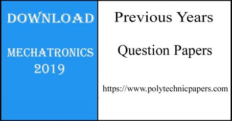 Full Download Diploma Question Paper For Mechatronics 