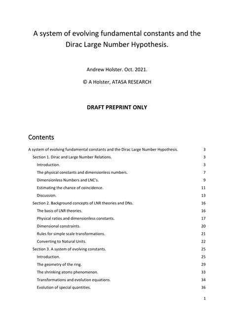 diracs large number hypothesis format