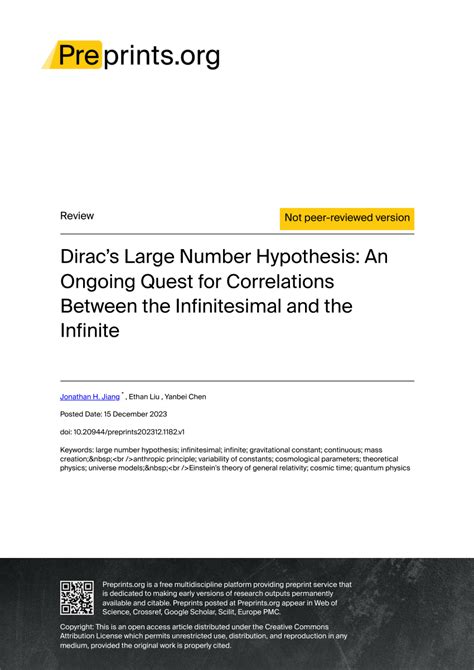 diracs large number hypothesis synonym