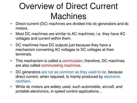 direct current machines