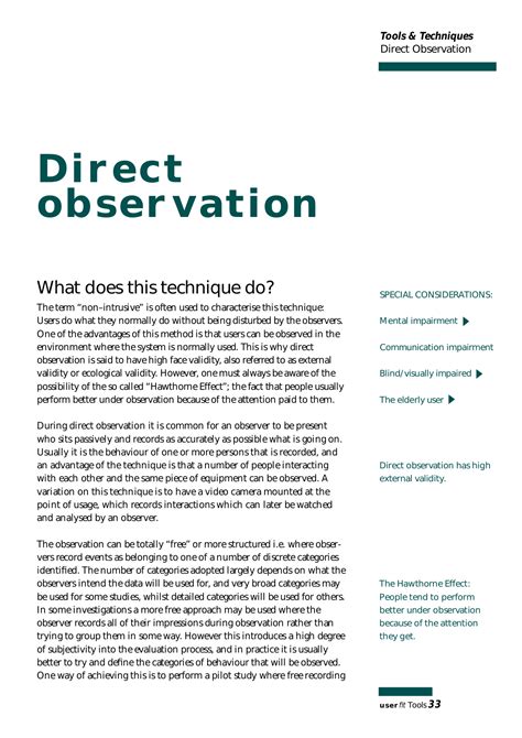 Direct Observation