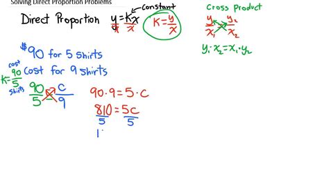 Direct Proportion Problems Solutions