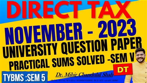 Direct Tax Solved Question And Answer Paper