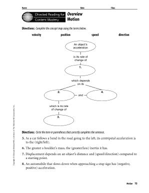Directed Content Mastery Overview Motion Answers