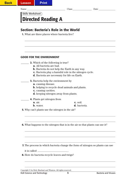 Directed Reading Section How Did Life Begin Answers