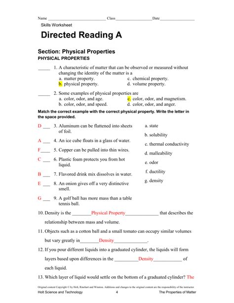 Directed Reading Worksheets Physical Science Answers Math In Civil War Causes Worksheet Answers - Civil War Causes Worksheet Answers