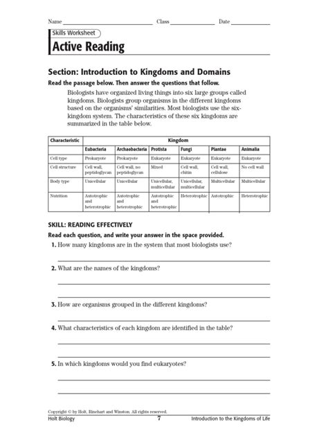 Directed Section Introduction To Kingdoms And Domains