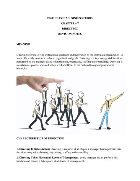 Directing Class 12 Notes