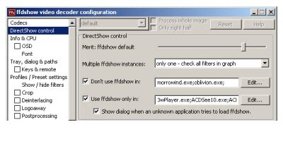 directshow configuration