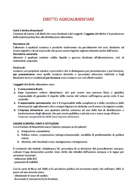 Diritto Agroalimentare