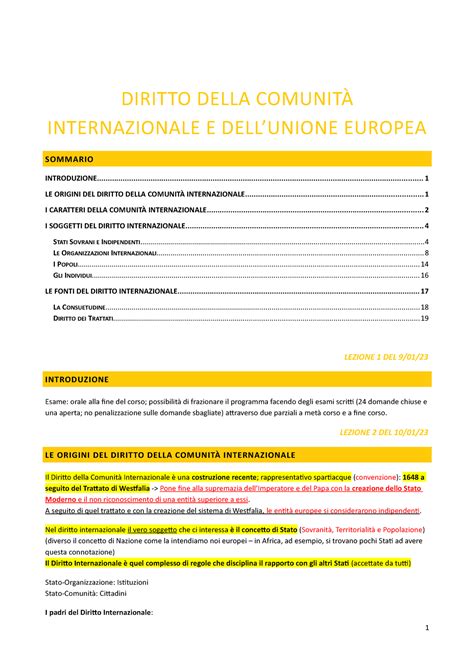 Diritto Della Comunit Internazionale E Dellunione Europea Casi E Materiali