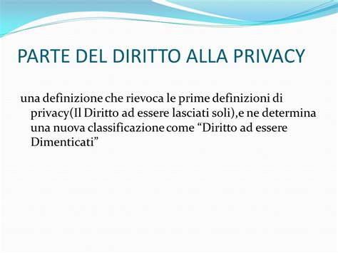 diritto oblio privacy