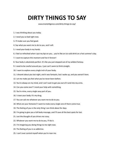 Dirty Talk Ideas