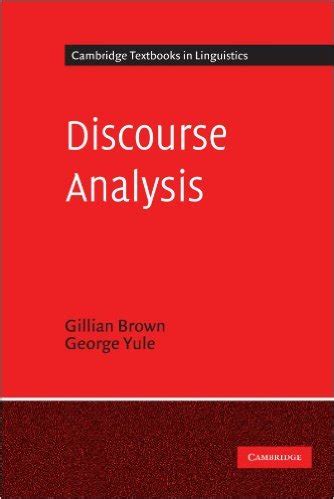 Read Discourse Analysis By Brown And Yule 