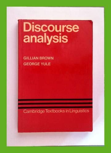 Read Discourse Analysis By Brown And Yule 