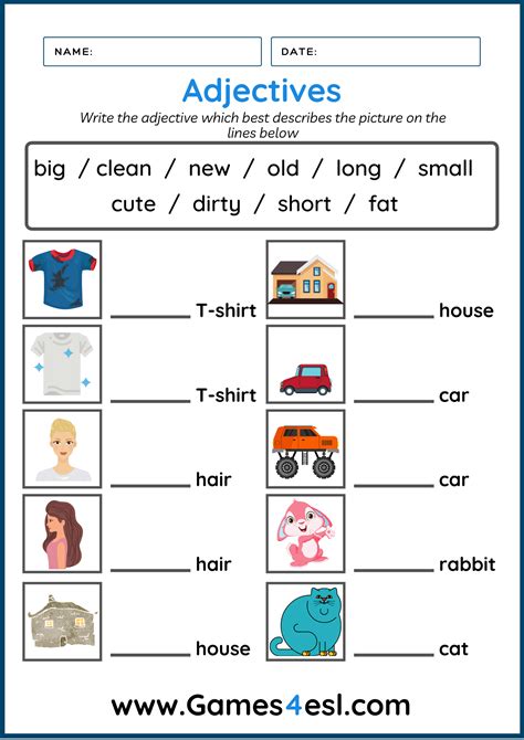 Discovering Adjectives Lessons Worksheets And Activities Adjective Activity For Grade 1 - Adjective Activity For Grade 1