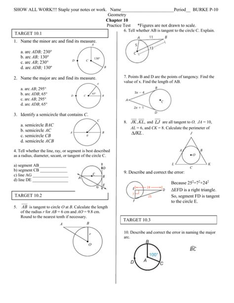 Discovering Geometry Chapter 10 Test
