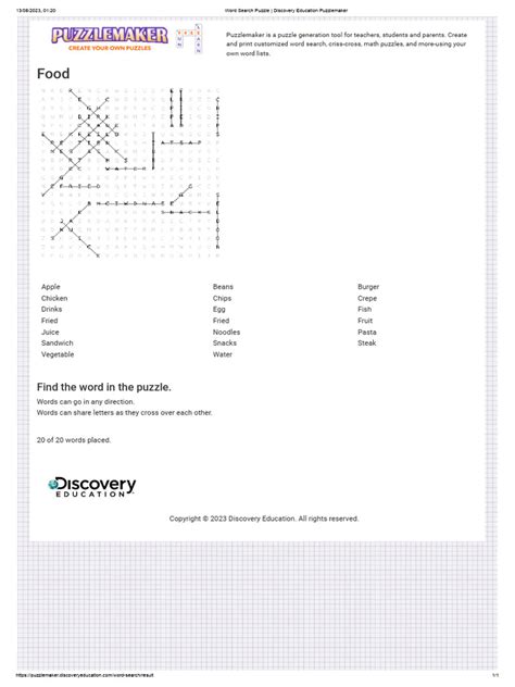 Discovery Channel School Puzzlemaker Answer Key Biology