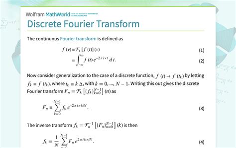 Discrete Fourier Transformation