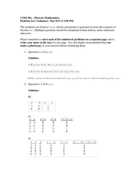 discrete mathematics solutions and answers
