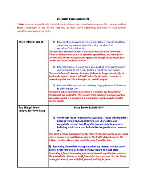 Discussion Based Assessment