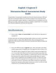 discussion based assessments study guides