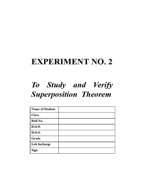 Discussion Superposion Theorem Experiment