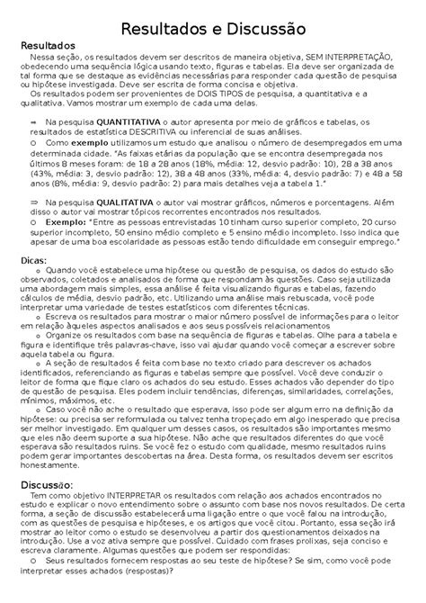Discussão Dos Resultados