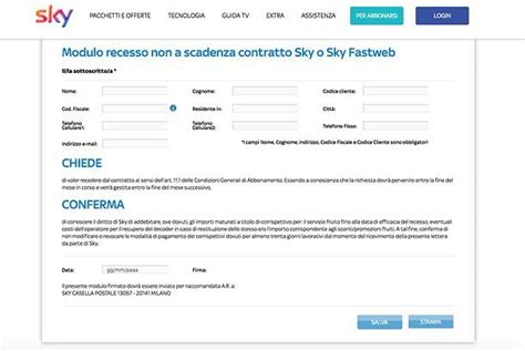 Disdetta Sky Modulo