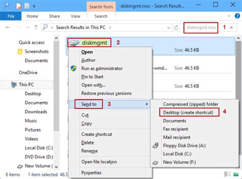 Disk Management Shortcut