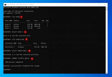 diskpart commands examples