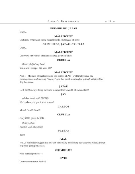 Disney Descendants Script