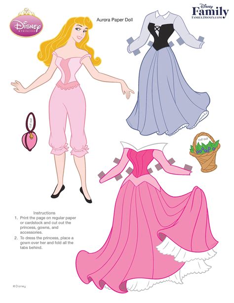 Disney Princess Paper Doll Printable Cut And Color Paper Doll Family Printable - Paper Doll Family Printable