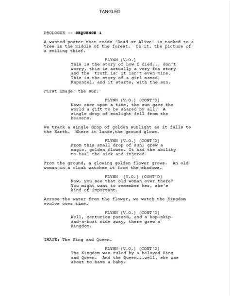 Disney Tangled Screenplay